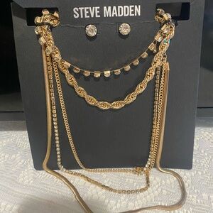 Steve Madden Gold Multi-Layer Necklace Set